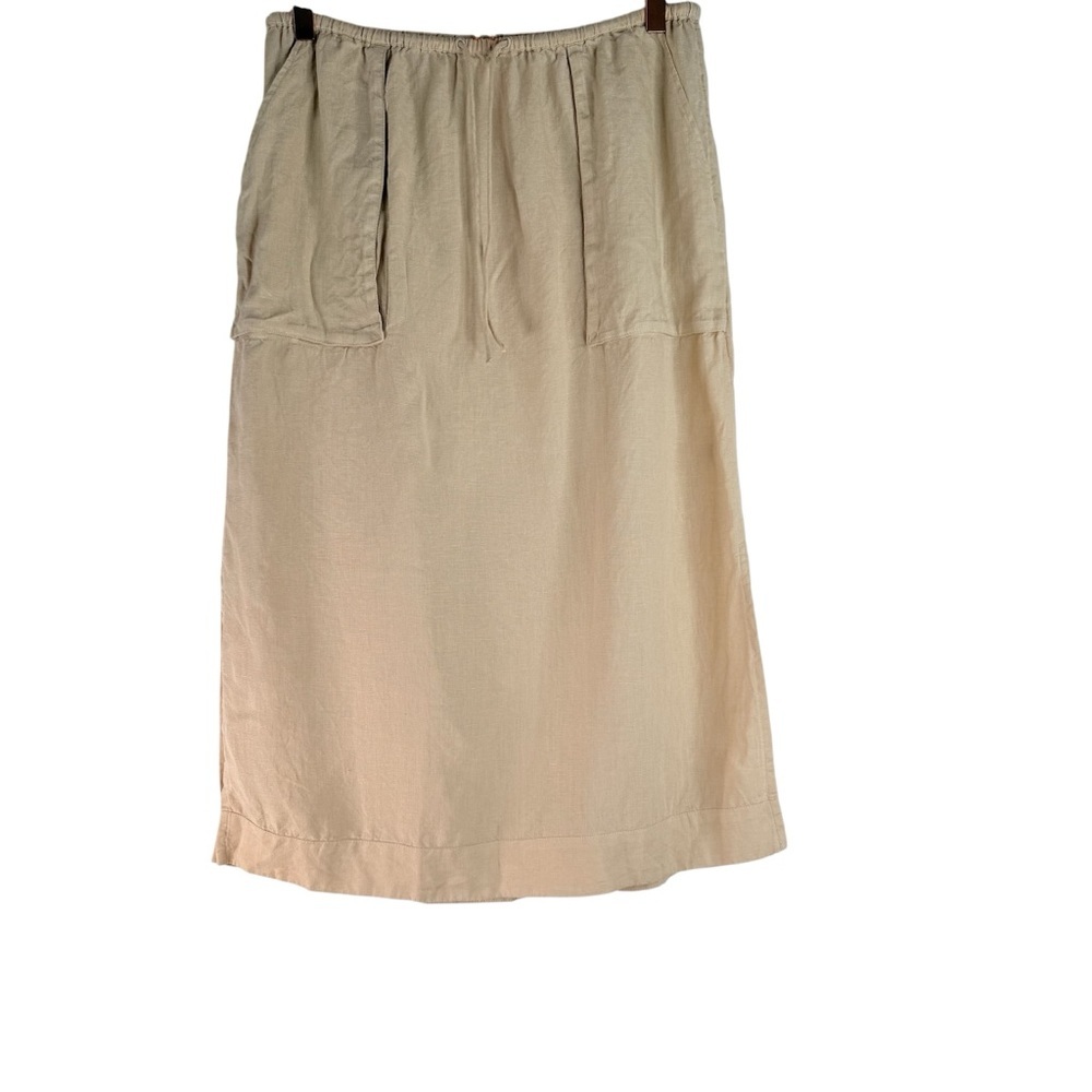 Haven Well Within Women’s Linen Drawstring Skirt  Neutral Everyday Style Size S